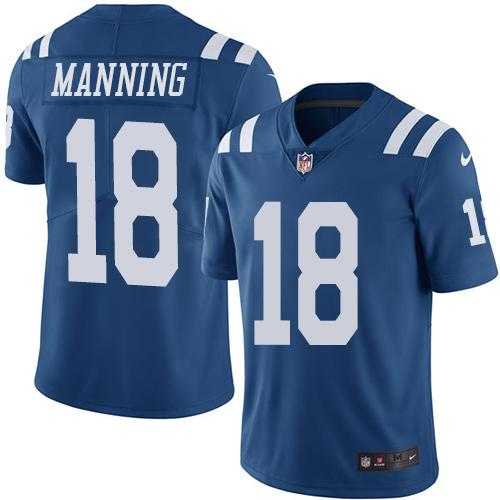 Nike Men & Women & Youth Colts 18 Peyton Manning Royal Blue Color Rush Limited Jersey,We sell and wholesale Nike Men & Women & Youth Colts 18 Peyton Manning Royal Blue Color Rush Limited Jersey on line form chian!